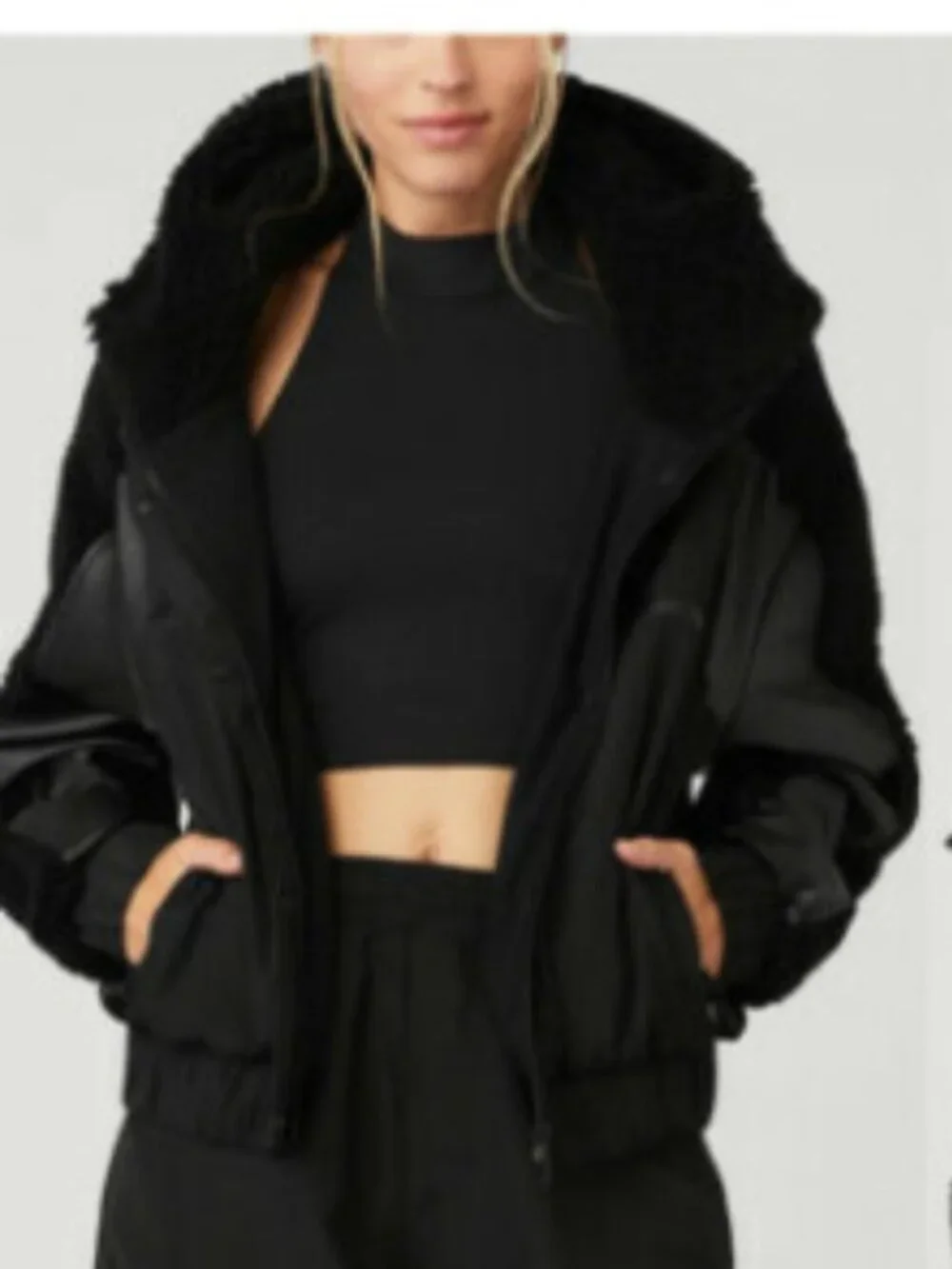 ALO Yoga Utility Gear Sherpa Jacket Women's Small Black
